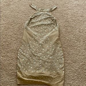 Nude open back dress